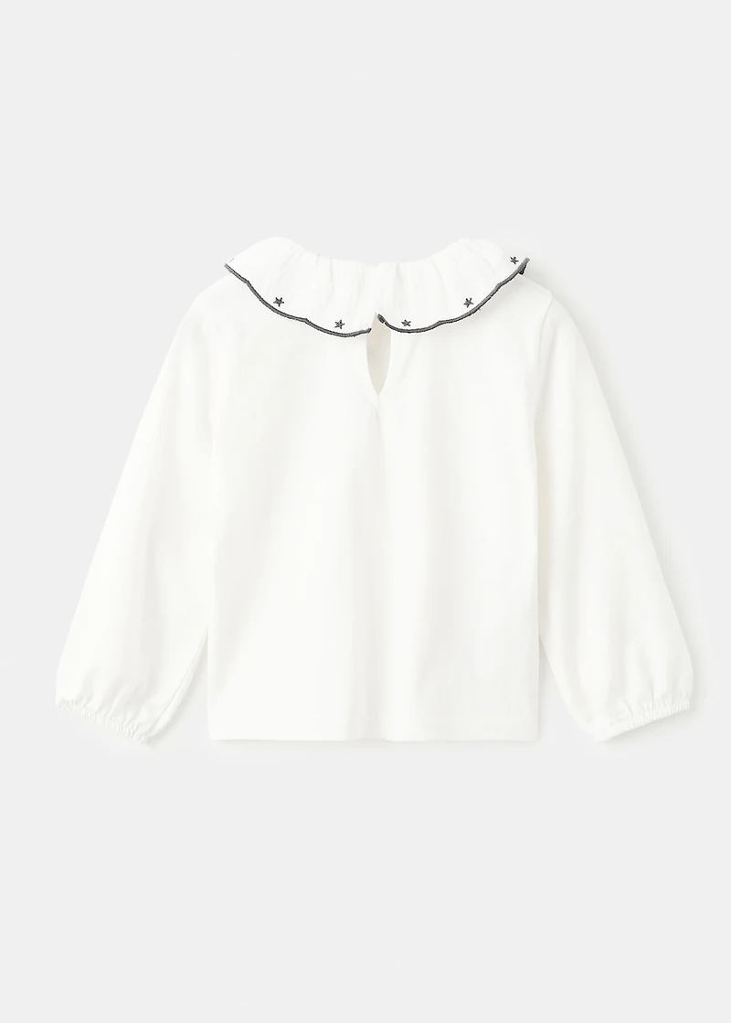 Cotton t-shirt with embroidered stars