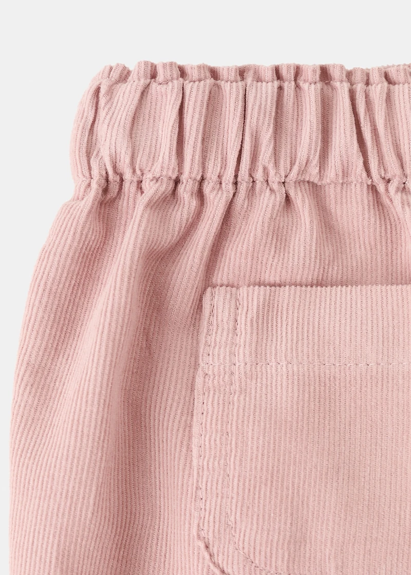 Pleated corduroy pants
