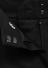 Straight-fit linen suit pants