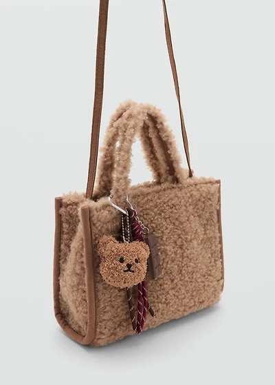 Shearling-effect bucket bag
