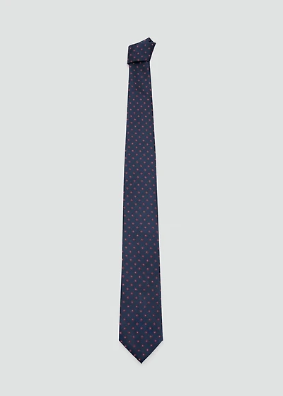 Flower patterned silk tie