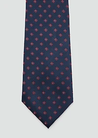 Flower patterned silk tie