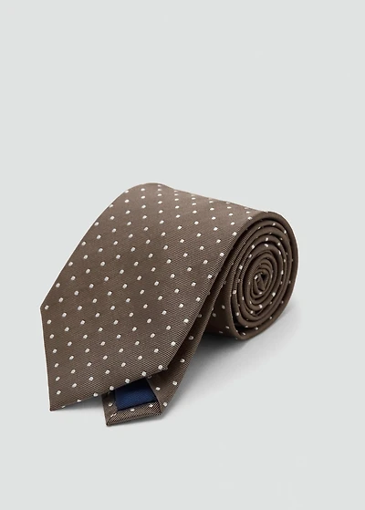 Polka-dot silk tie