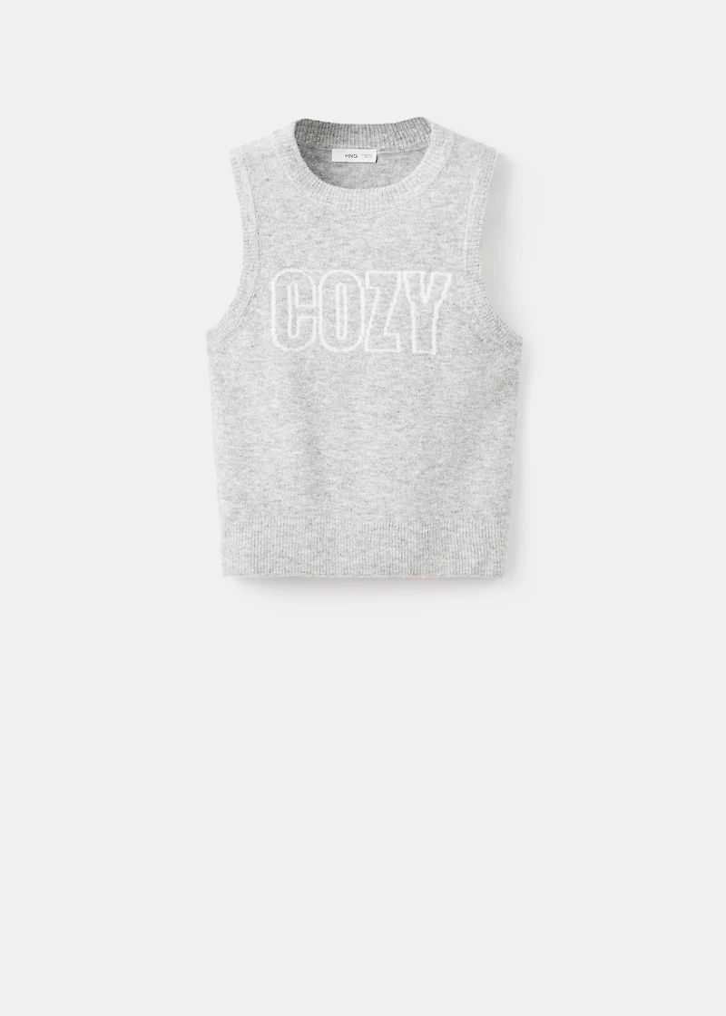 Embroidered knitted vest