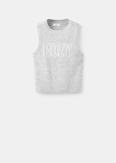 Embroidered knitted vest