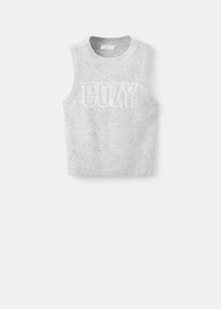 Embroidered knitted vest