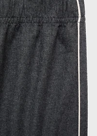 Cotton flannel pants with contrasting piping