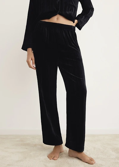 Silk velvet pants