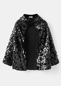 Sequin cape with ribbon bow