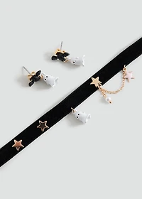 Set of halloween choker and earrings