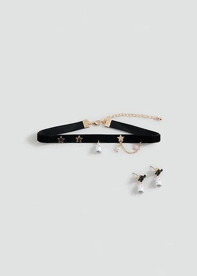 Set of halloween choker and earrings