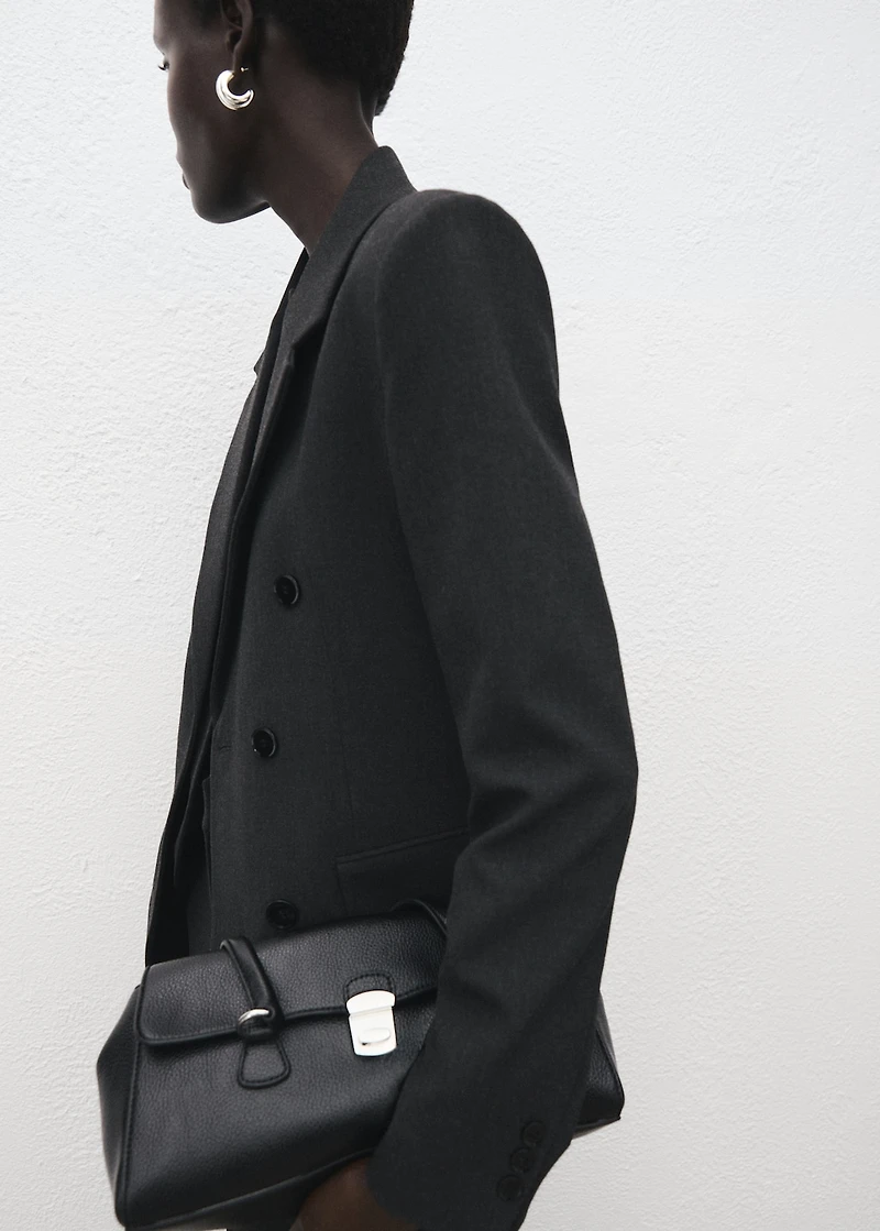 Double-breasted suit blazer