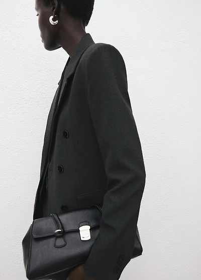 Double-breasted suit blazer