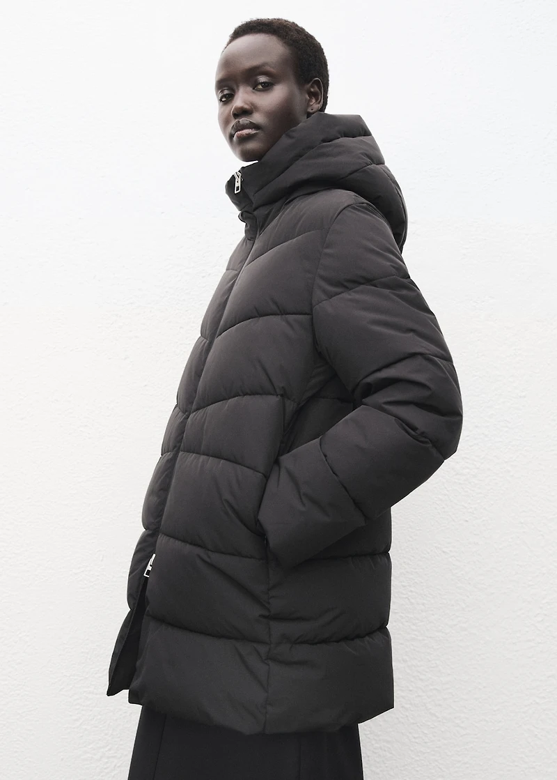 Hood puffer coat