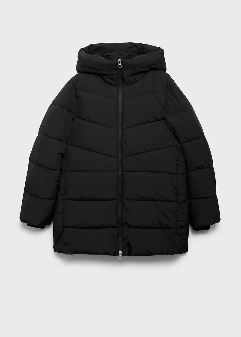 Hood puffer coat