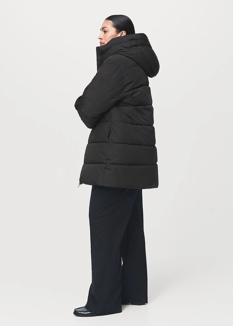 Hood puffer coat