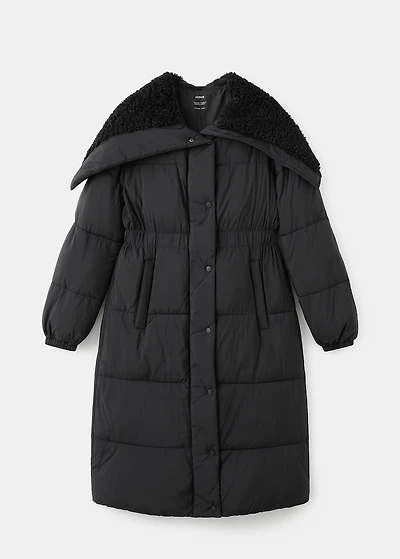 Fitted quilted anorak with hood