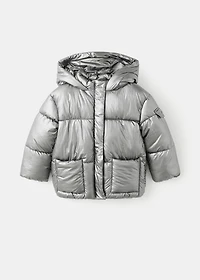 Metallic puffer jacket