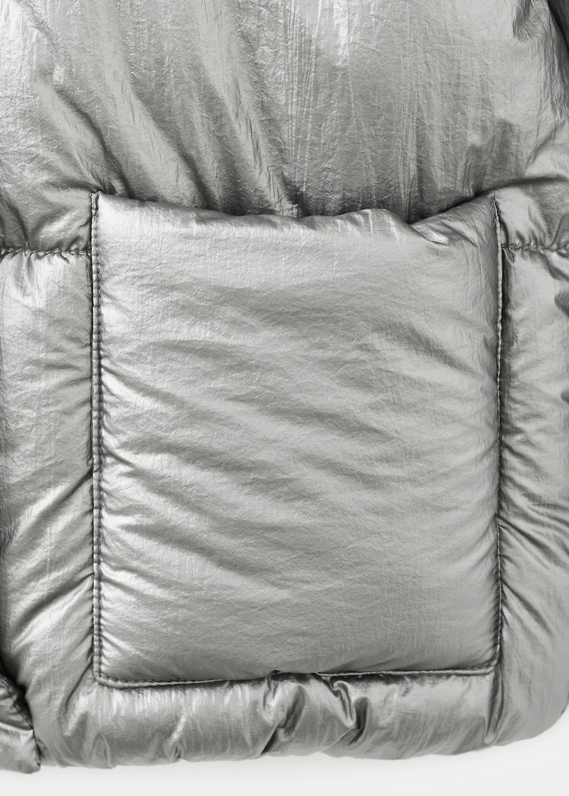 Metallic puffer jacket