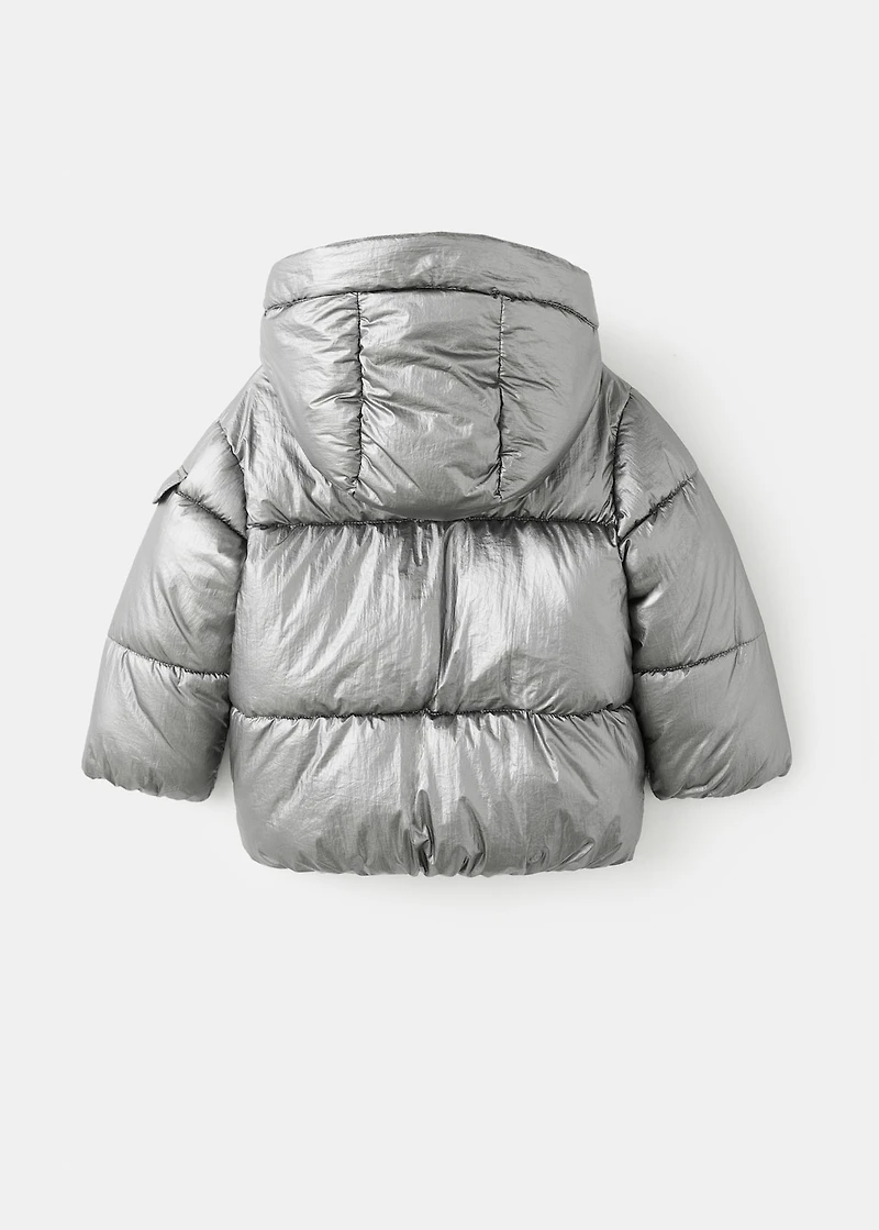 Metallic puffer jacket