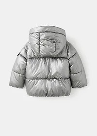 Metallic puffer jacket