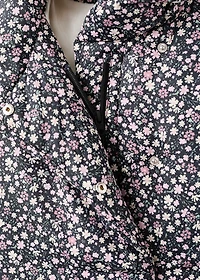 Fur-effect floral-print anorak