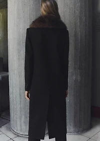 Wool coat with fur collar
