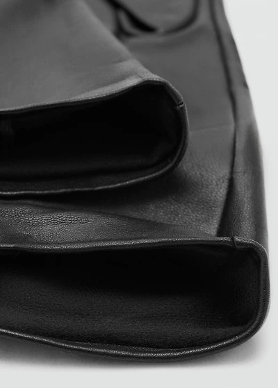 Leather long gloves