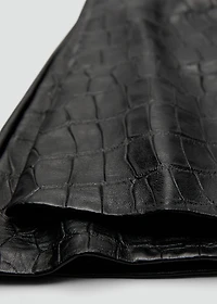 Long leather gloves with crocodile effect