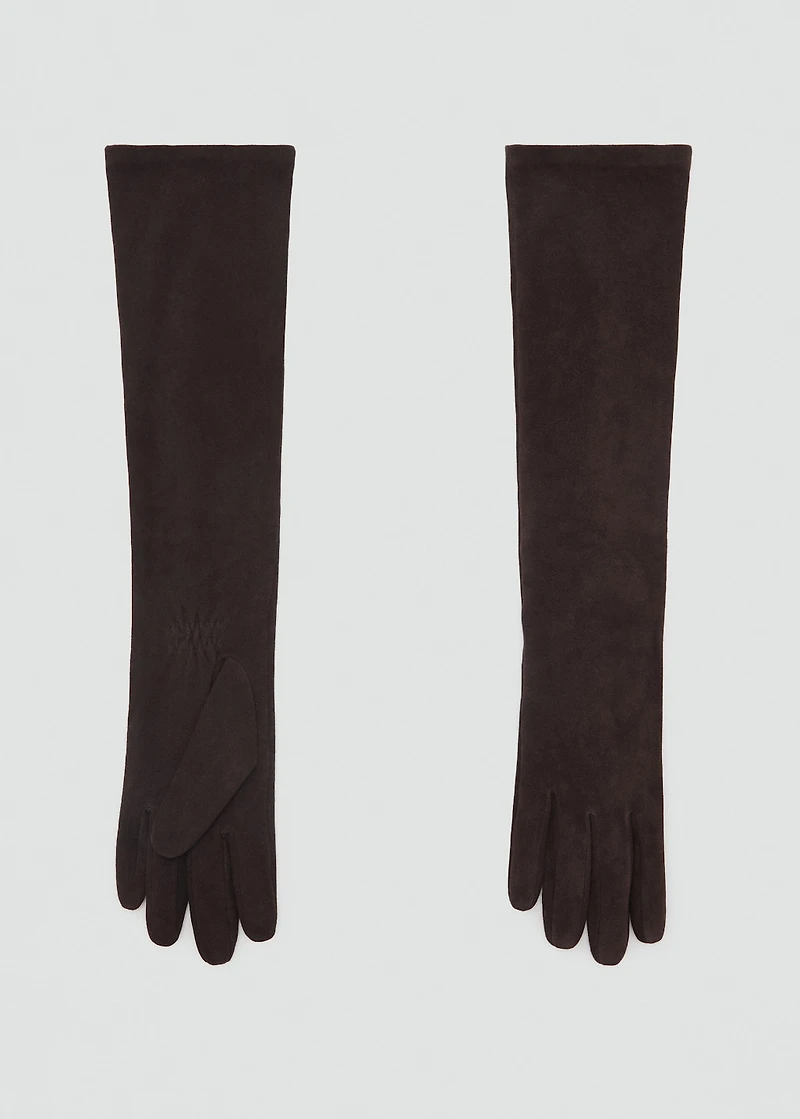 100% suede long gloves