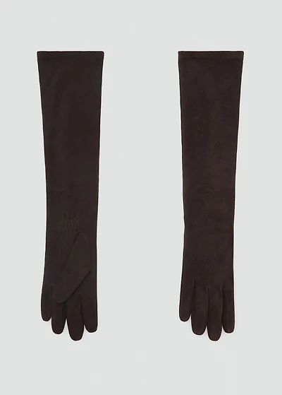100% suede long gloves