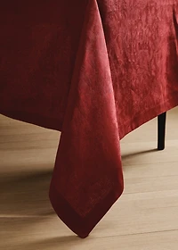 Jacquard linen floral-print tablecloth for 8 to 10 diners