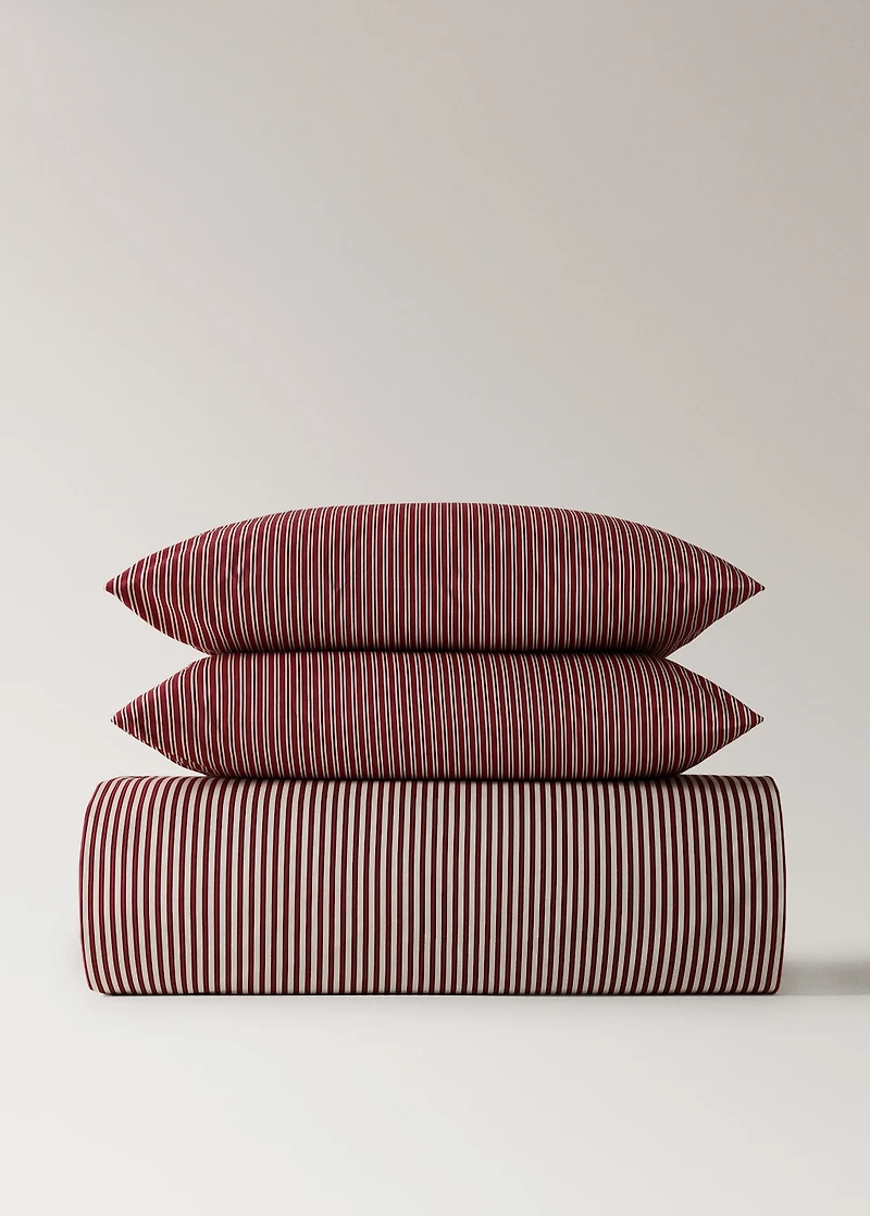 200-thread count percale cotton reversible striped duvet cover for 180/200cm bed