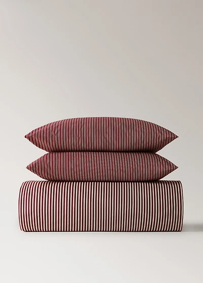 200-thread count percale cotton reversible striped duvet cover for 180/200cm bed