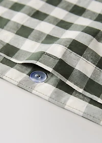 Yarn-dyed cotton gingham check duvet cover for 180/200cm bed