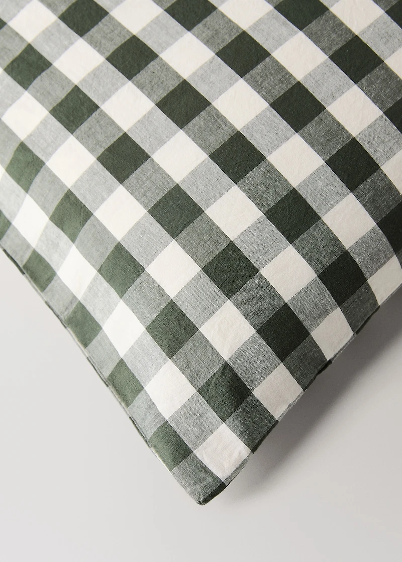 Yarn-dyed cotton gingham check duvet cover for 180/200cm bed