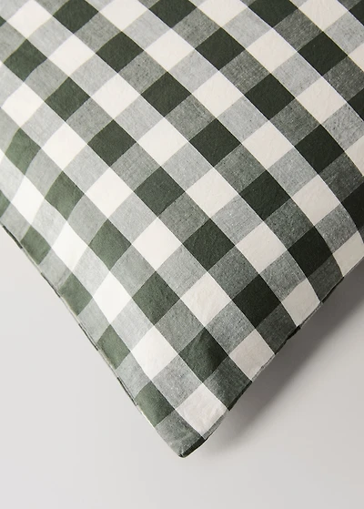 Yarn-dyed cotton gingham check duvet cover for 180/200cm bed
