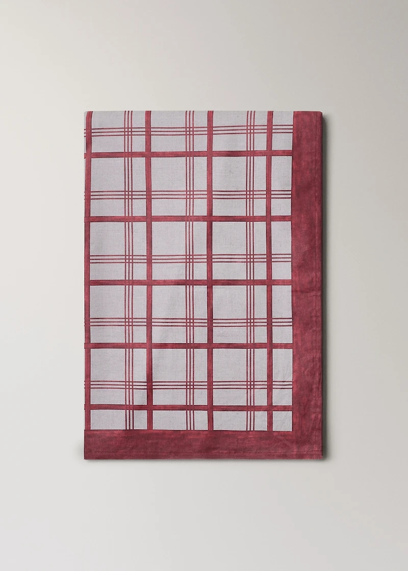 Resin-coated striped tablecloth for 2 to 4 guests