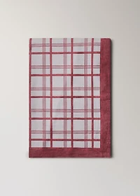 Resin-coated striped tablecloth for 6 to 8 diners