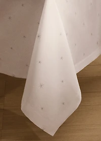 100% cotton tablecloth with embroidered star details for 8 to 10 diners