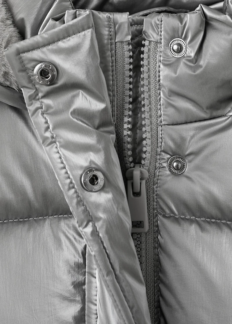 Metallic puffer jacket