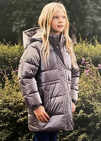 Metallic puffer jacket