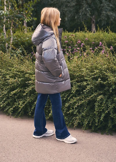 Metallic puffer jacket