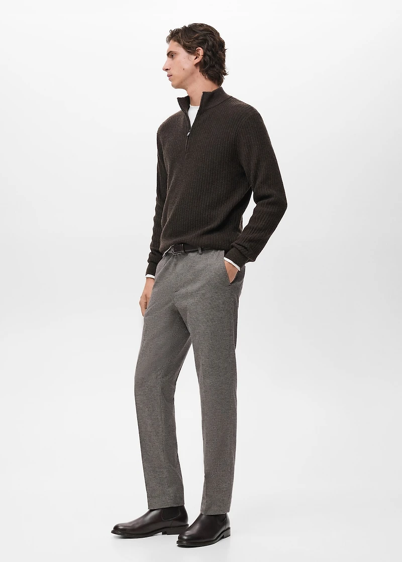 Slim-fit flannel pants