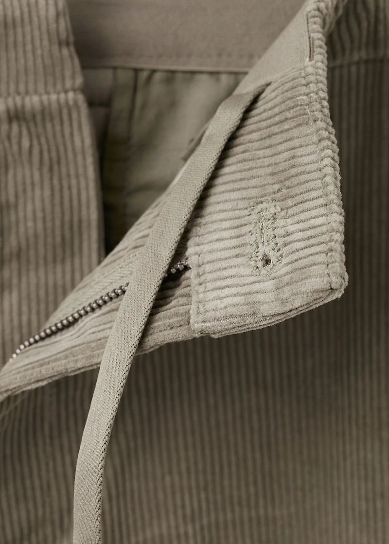Corduroy slim-fit pants