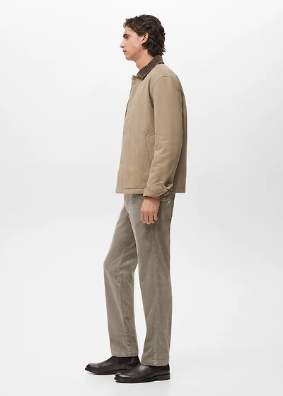 Corduroy slim-fit pants