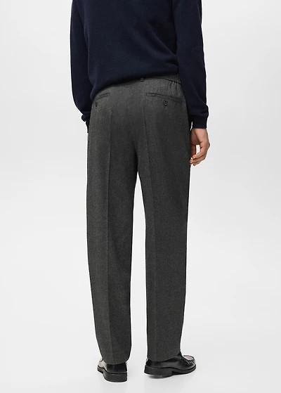 Regular-fit pleated flannel pants