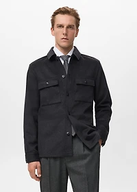 Wool-blend check jacket