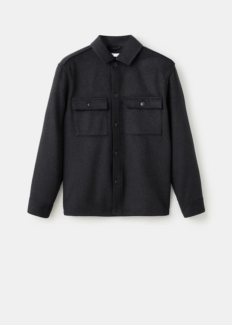 Wool-blend check jacket