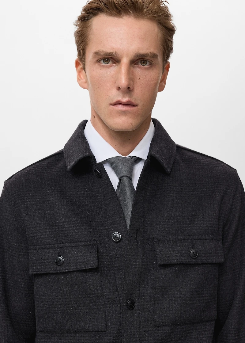 Wool-blend check jacket